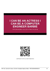 I Can Be an Actress I Can Be a Computer Engineer Barbie