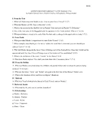 QUESTIONS for PARSHAT VA'etchanan 5781 by Rabbi