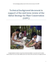 Technical Background Document in Support of the Mid-Term Review of the Global Strategy for Plant Conservation (GSPC)