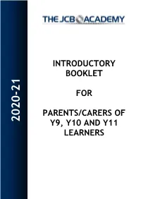 Year 9, 10 & 11 Parent Handbook