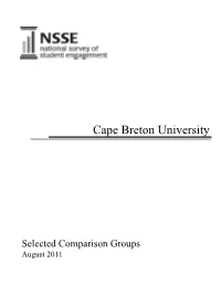 2011 Selected Comparison Groups Report