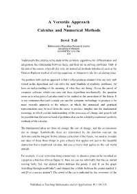 A Versatile Approach to Calculus and Numerical Methods