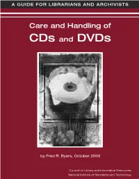 Care and Handling of Cds and Dvds
