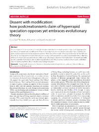 How Postcreationism's Claim of Hyperrapid Speciation Opposes Yet