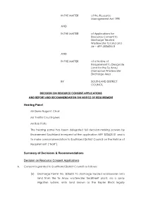 IN the MATTER of the Resource Management Act 1991