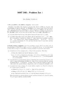 MAT 540 : Problem Set 3