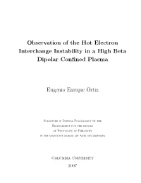 Observation of the Hot Electron Interchange Instability in a High Beta Dipolar Conﬁned Plasma