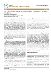 Oral Transmucosal Delivery for Improved Drug Bioavailability And