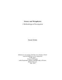 Science and Metaphysics a Methodological Investigation Zainal