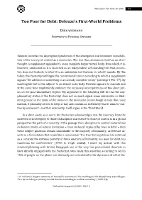 Too Poor for Debt: Deleuze's First-World Problems