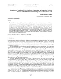Comparison of Two Model Driven Architecture Approaches for Automating Business Processes, Moskitt Framework and Bizagi Process Management Suite