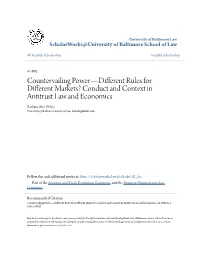 Countervailing Power—Different Rules for Different Markets? Conduct and Context in Antitrust Law and Economics