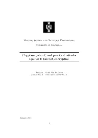 Cryptanalysis Of, and Practical Attacks Against E-Safenet Encryption