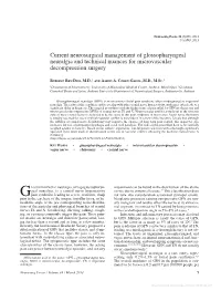 Current Neurosurgical Management of Glossopharyngeal Neuralgia and Technical Nuances for Microvascular Decompression Surgery