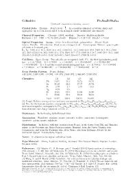 Cylindrite Pb3sn4fesb2s14 C 2001-2005 Mineral Data Publishing, Version 1