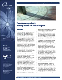 Data Governance Part II: Maturity Models – a Path to Progress