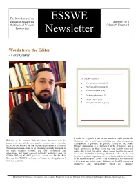 ESSWE Newsletter, Vol. 9, No. 1