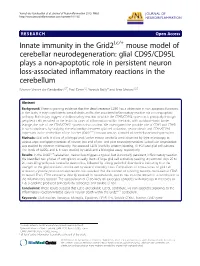 Innate Immunity in the Grid2 Mouse Model Of