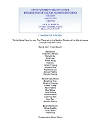 INTRODUCTION of GUESTS and PRESENTATIONS TUESDAY April 16, 2019