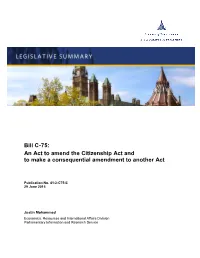 Legislative Summary of Bill C-75 (Legislative Summary)