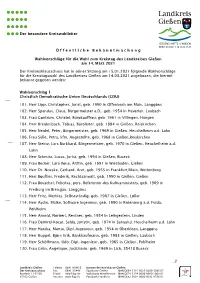 NEU Öffentliche Bekanntmachung KT Nur