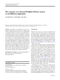 The Response of a Classical Hodgkin–Huxley Neuron to an Inhibitory Input Pulse