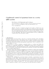 Conditional Control of Quantum Beats in a Cavity QED System