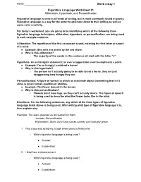 Figurative Language Worksheet #1 Alliteration, Hyperbole, and Personification