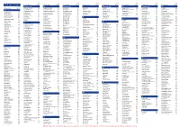Index of Stations for the Gold and Silver Status Pass