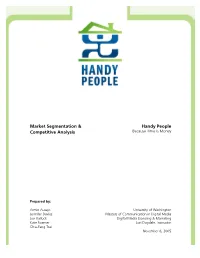 Market Segmentation & Competitive Analysis Handy People