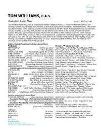 Tom Williams, C.A.S