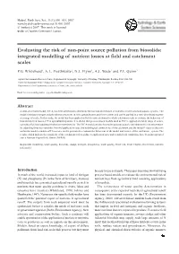 Evaluating the Risk of Non-Point Source Pollution From