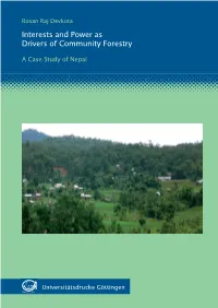 Interests and Power As Drivers of Community Forestry Community of Drivers As Power and Interests Devkota Raj Rosan