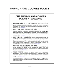 Our Privacy and Cookies Policy at a Glance