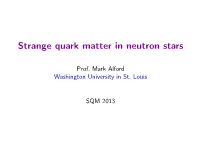 Strange Quark Matter in Neutron Stars