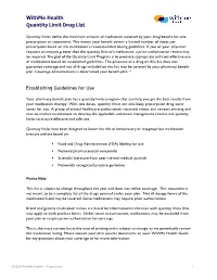 Withme Health Quantity Limit Drug List Establishing Guidelines For