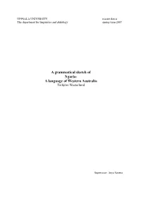 A Grammatical Sketch of Ngarla: a Language of Western Australia Torbjörn Westerlund