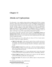 Chapter 13 Attacks on Cryptosystems