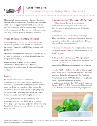 Complementary and Integrative Therapies