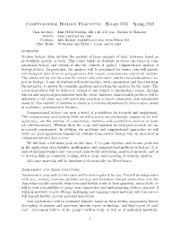 Computational Biology Practicum – Botany 5555 – Spring 2018