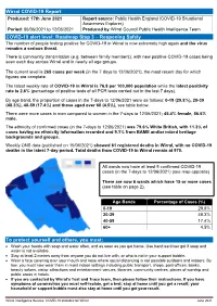 COVID-19 Statistics for Wirral Produced on 17 June 2021