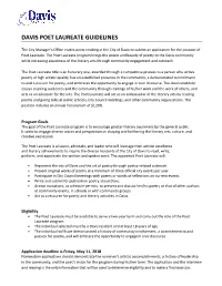 Davis Poet Laureate Guidelines