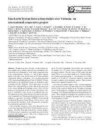 Sun-Earth System Interaction Studies Over Vietnam: an International Cooperative Project