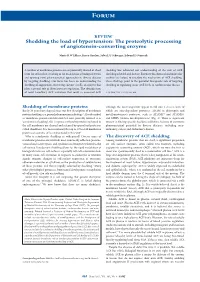 The Proteolytic Processing of Angiotensin-Converting Enzyme