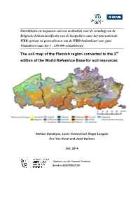 The Soil Map of the Flemish Region Converted to the 3 Edition of the World Reference Base for Soil Resources