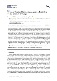 Towards Trust and Friendliness Approaches in the Social Internet of Things