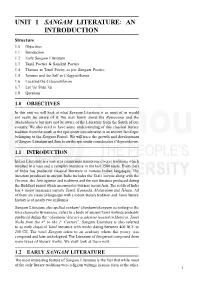 Unit 1 Sangam Literature: an Introduction