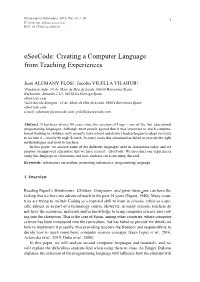 Eseecode: Creating a Computer Language from Teaching Experiences