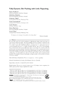 Fully-Dynamic Bin Packing with Little Repacking