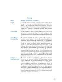 Glossary Terms Used in Government at a Glance